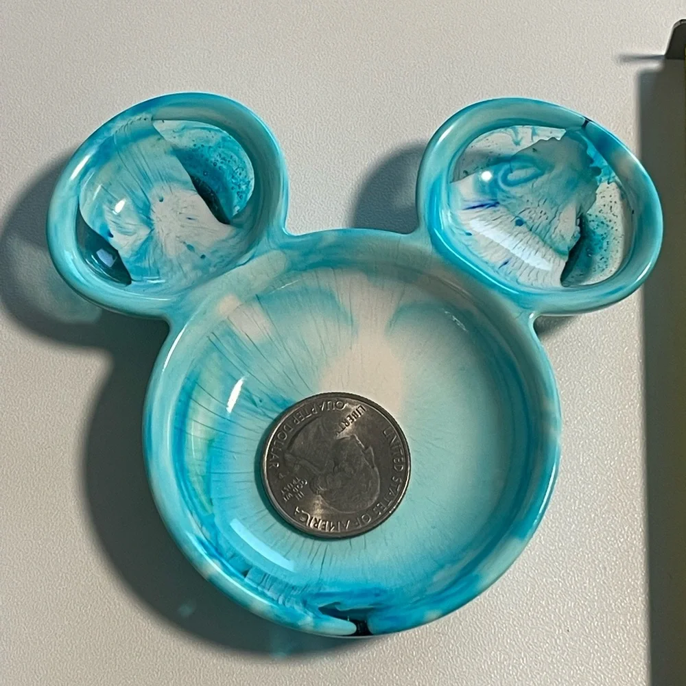 Resin Mouse Head Shaped Trinket Tray, handcrafted Set of 2 - Picture 3 of 7